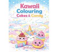 Kawaii Colouring Cakes & Candy: Cute & Easy Coloring Book with Sweet Desserts, Cupcakes, Donuts and Candy for Kids Ages 3-8