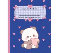 Kawaii Composition Book: College Rule | 110 pages | Panda Bear | Purple Bows | Hearts Pink | School | Office | Supplies