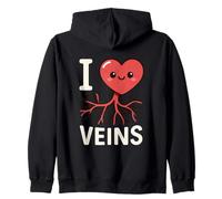 Kawaii Corazón Flebotomista Broma Sangre Dibujo Vena Enfermera Lindo Sudadera con Capucha