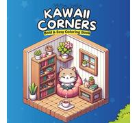 Kawaii Corners - Bold & Easy Coloring Book: A Cozy and Whimsical Coloring Book Featuring Kawaii-Inspired Interiors, Adorable Animals, Relaxing Corners, and Easy-to-Color Bold Designs