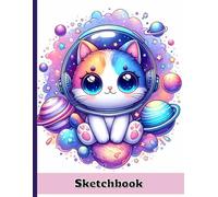 Kawaii Cosmic Cat Sketchbook: Personal Artist Book for Drawing Sketching Doodling | Kids Teens Adults Blank Sketch Pad