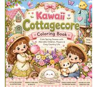 Kawaii Cottagecore Coloring Book: Cute Spring Scenes with Adorable Children, Flowers and Cozy Country Life (Relaxing Coloring Pages for Kids, Teens & Adults)