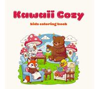 Kawaii Cozy Animals Coloring Book: Cute & Relaxing Animal Daily Life Scenes | Cozy Stress-Free Coloring for Kids and adults