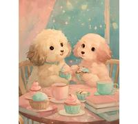 Kawaii Cozy Doggy Date Composition Notebook: Cute Pastel Writing Book for Students & Journalers | 7.5 x 9.25, 110 Wide Ruled Pages with Margin Field, Matte Cover