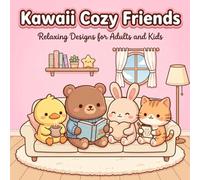 Kawaii Cozy Friends Coloring Book: Relaxing and Cute Designs with Adorable Animals for Adults, Teens, and Kids | Easy Bold Lines for Stress Relief and Mindful Coloring