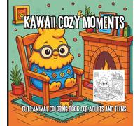 Kawaii Cozy Moments: Cute Animal Coloring Book for Adults and Teens | Adorable Hygge Scenes with Lions, Giraffes, Monkeys, and More for Relaxation & Stress Relief