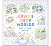 Kawaii cozy worlds: A Cute and relaxing Coloring book with magical mini worlds, cozy scenes and adorable animals for stress relief for adults and teens
