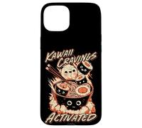Kawaii Cravings Activado Anime Ramen y Sushi Bowl Food Carcasa para iPhone 15 Plus