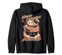 Kawaii Cravings Activado Anime Ramen y Sushi Bowl Food Sudadera con Capucha