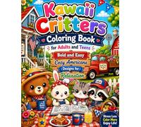 Kawaii Critters Coloring Book for Adults and Teens Bold and Easy Cozy Americana Designs for Relaxation