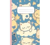 Kawaii Cuaderno Angeles Gatos: Gatos en el Cielo con estrellas, arcoris, regalos únicos: Cuaderno Kawaii de Gatos Angelitos: 108 Páginas Rayadas para tus Ideas más Purrrfectas