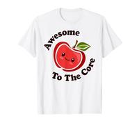 Kawaii Cute Apple Awesome To The Core Funny Fruit Food Juego de Palabras Camiseta gráfica económica