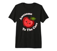 Kawaii Cute Apple Awesome To The Core Funny Fruit Food Juego de Palabras Camiseta Premium