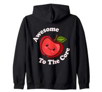 Kawaii Cute Apple Awesome To The Core Funny Fruit Food Juego de Palabras Sudadera con Capucha