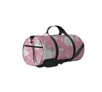 Kawaii Cute Cartoon Animals Rabbits and Pink Flower Sports Bag Tote Bag Bolsa de gimnasio impermeable con correa para el hombro Cremallera 2 bolsillos laterales para hombres y mujeres, bolsa de hombro