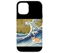 Kawaii Cute Corgi on The Great Wave in Hokusai Style Carcasa para iPhone 12/12 Pro