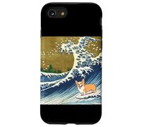 Kawaii Cute Corgi on The Great Wave in Hokusai Style Carcasa para iPhone SE (2020) / 7/8