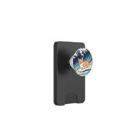 Kawaii Cute Corgi on The Great Wave in Hokusai Style PopSockets PopWallet para MagSafe
