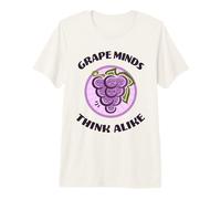 Kawaii Cute Grape Minds Think Alike Funny Fruit Food Juego de Palabras Camiseta Premium