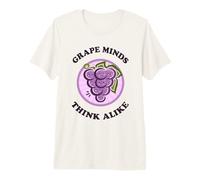 Kawaii Cute Grape Minds Think Alike Funny Fruit Food Juego de Palabras Camiseta Premium