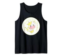 Kawaii Cute Yellow Cow, Kawaii Banana Milk Girl Camiseta sin Mangas
