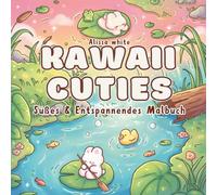Kawaii Cuties - Süßes & Entspannendes Malbuch: Ausmalbuch für Erwachsene, Teenager und Kinder mit niedlichen Kawaii Motiven - einfache Ausmalbilder ... Stressabbau, Entspannung und kreativen Spaß