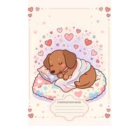 Kawaii Dachshund Notebook: Cute Sleeping Sausage Dog Cover | Lined Notebook 100 Pages | Large Format 11.54 x 7.68 Inches | Eco Paper Journal for Notes and Writing