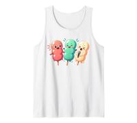 Kawaii Dango Trio Karaoke de albóndigas de arroz japonés Camiseta sin Mangas