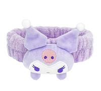 Kawaii - Diadema de spa para lavar la cara, bonita diadema morada para maquillaje, lavado, fiesta, diadema suave para mujeres y niñas