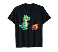 Kawaii Dino Walking Flaming Meteor Friend Camiseta