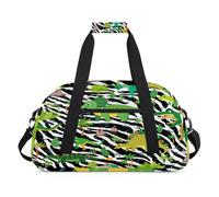 Kawaii Dinosaur - Bolsas de lona para niñas y niños, diseño de cebra dinosa durante la noche, bolsa de viaje de fin de semana, bolsa de viaje de 24 L, bolsa de deporte para gimnasio, práctica, color,