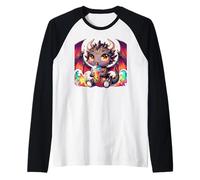 Kawaii Dragon'S Bubble Tea Break Camiseta Manga Raglan