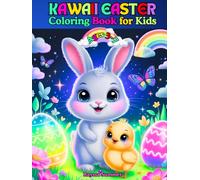 Kawaii Easter Coloring Book for Kids Ages 3-7: 50 Cute Kawaii Easter Coloring Pages for Boys and Girls
