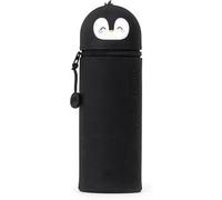 Legami - Estuche escolar Kawaii 2 en 1 de silicona blanda, tema Penguin, portabolígrafos de mesa, cremallera, lápices de colores rotuladores, H 18,5 cm