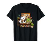 Kawaii Fantasma Y Cactus Detective Oficina Misterio Escena Camiseta