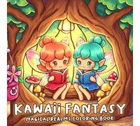 Kawaii Fantasy Coloring Book: Magical Woodland Coloring Pages featuring Playful Forest Friends & Mythical Creatures, Cozy Cute Designs for Kids, Adults Stress Relief