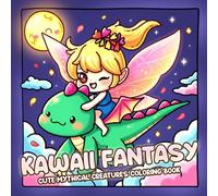 Kawaii Fantasy Coloring Book: Mythical Creatures Coloring Pages with Cozy Fairytale Beings, Adorable Fairies, Dragons, and More Cute Illustrations for All Ages Calm Creativity