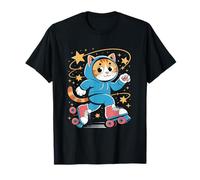 Kawaii Feline Cat En Patines Patines Patinaje Sobre Ruedas Camiseta