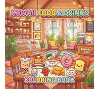Kawaii Food & Drinks Coloring Book: Cute Cozy Snacks, Sweet Treats & Happy Café Moments for Relaxation and Stress Relief | Adorable Medium-Detail Coloring Pages for Adults and Teens
