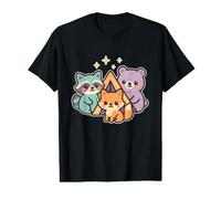 Kawaii Forest Camp Amigos Camiseta gráfica económica