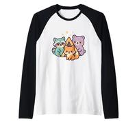Kawaii Forest Camp Amigos Camiseta Manga Raglan