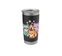 Kawaii Forest Camp Amigos Vaso térmico de acero inoxidable de doble pared