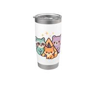 Kawaii Forest Camp Amigos Vaso térmico de acero inoxidable de doble pared