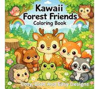 Kawaii Forest Friends Coloring Book: Bold & Cozy 2-13Years: Cute and Cozy Woodland Animals Coloring Book for Kids | Bold Easy Designs for Mindful Creativity