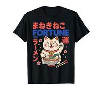 Kawaii Fortune Maneki Neko Ramen Gato japonés de la Suerte Camiseta