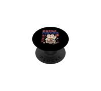 Kawaii Fortune Maneki Neko Ramen Gato japonés de la Suerte PopSockets PopGrip Adhesivo