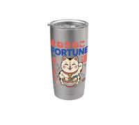Kawaii Fortune Maneki Neko Ramen Gato japonés de la suerte Vaso térmico de acero inoxidable de doble pared