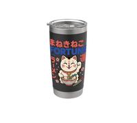 Kawaii Fortune Maneki Neko Ramen Gato japonés de la suerte Vaso térmico de acero inoxidable de doble pared