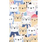 Kawaii French Bulldogs Journal: Hardcover, 6 x 9 Inches, 180 Pages, Blank Lined Notebook, Matte Finish. Cute Kawaii Animal Patterns, Fun Dogs Patter, Fun Kawaii Graphics, Mental Wellness Journals