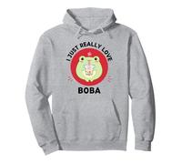Kawaii Frog Bebidas Té de Burbujas I Just Really Love Boba Lover Sudadera con Capucha